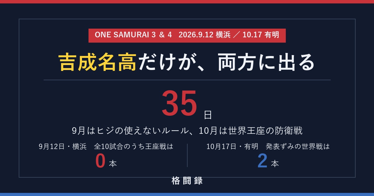 ONE SAMURAI 3と4のアイキャッチ