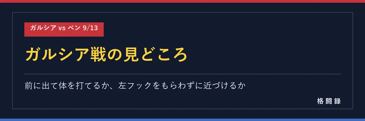 ガルシア戦の見どころ