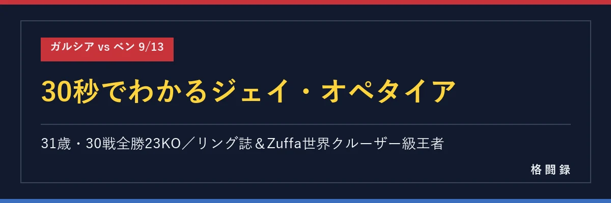 30秒でわかるジェイ・オペタイア