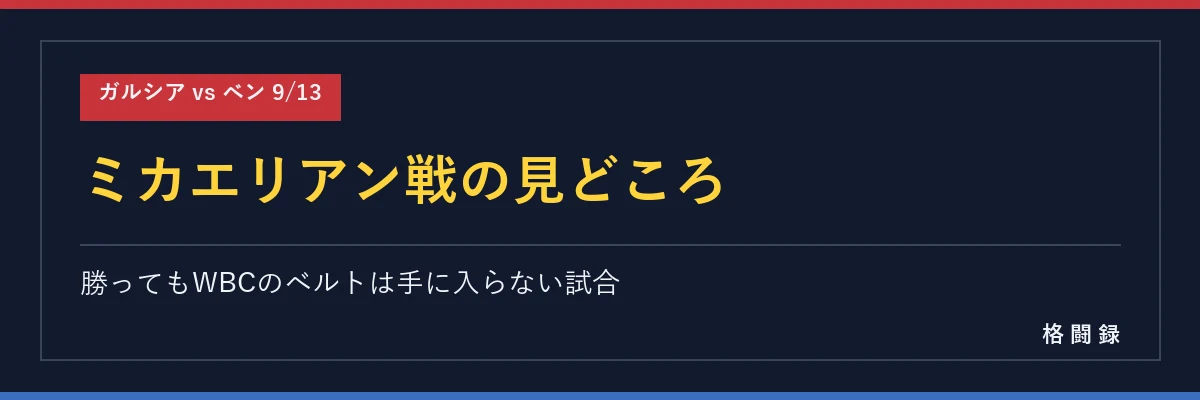 ミカエリアン戦の見どころ