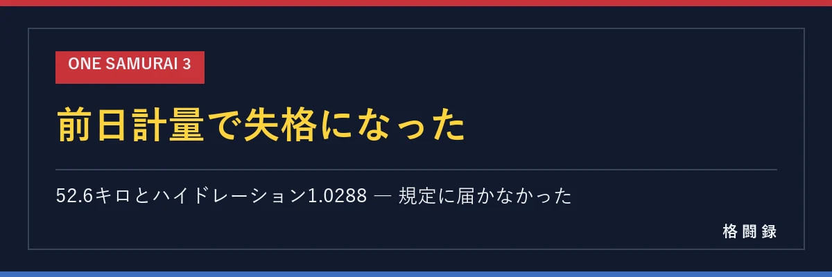 前日計量で失格になった
