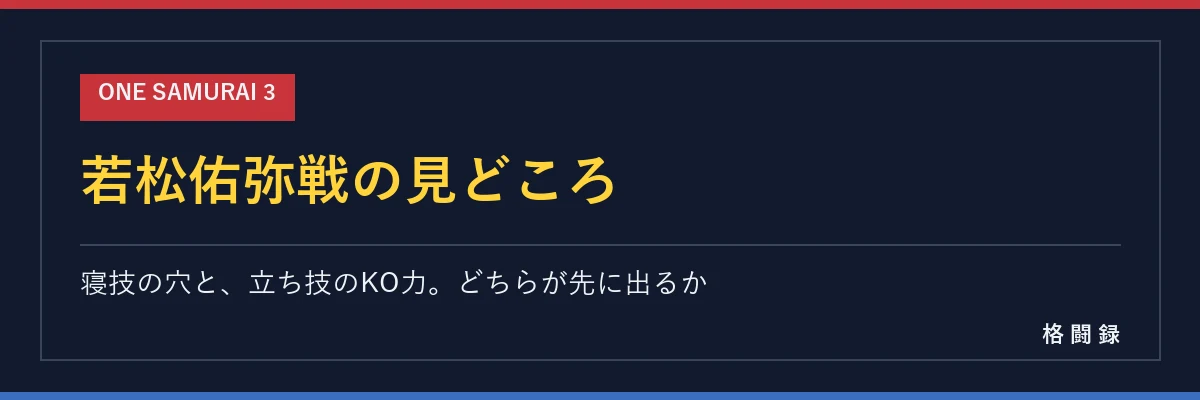若松佑弥戦の見どころ