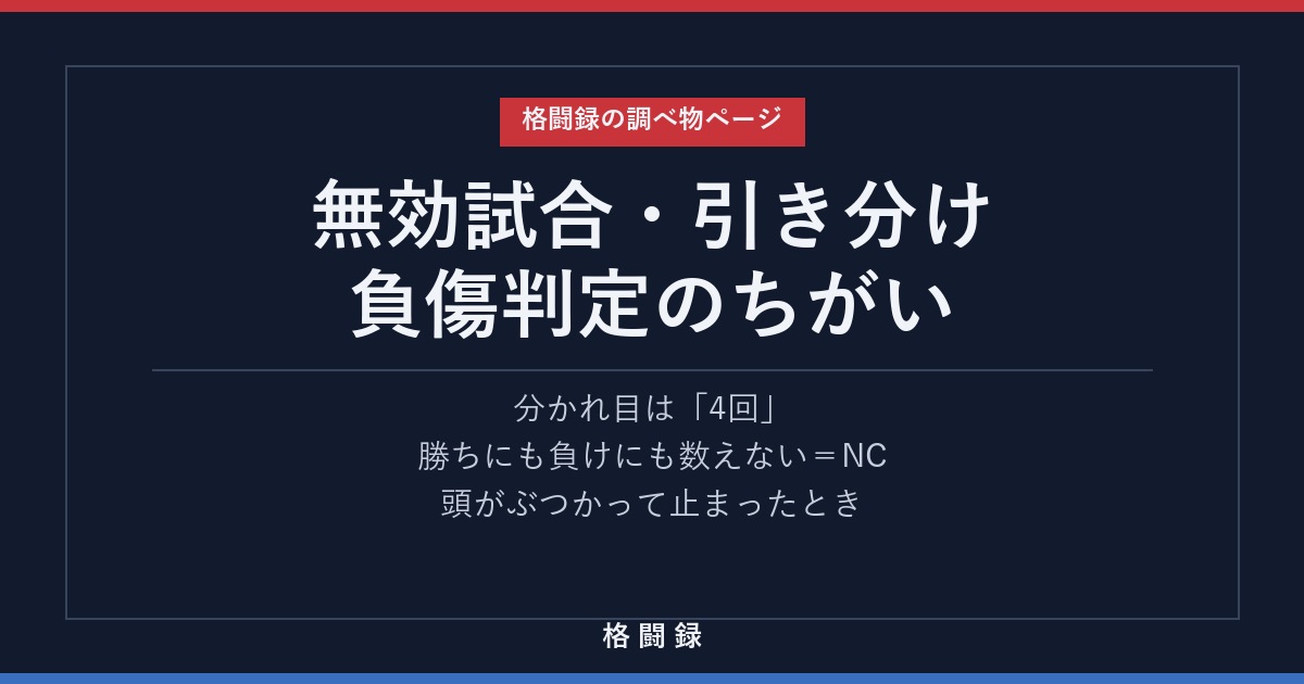 無効試合・引き分け・負傷判定のちがい