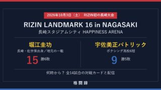RIZIN LANDMARK 16 in NAGASAKI 堀江圭功 vs 宇佐美正パトリック 10月3日