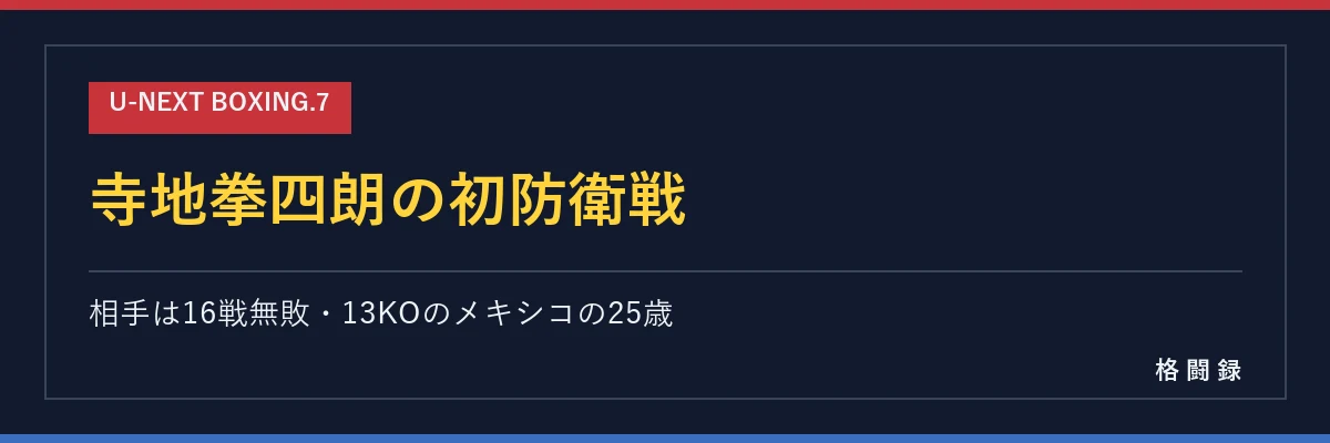 寺地拳四朗 vs ハシエル・アマドル WBO世界スーパーフライ級