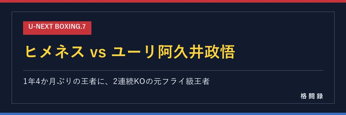 デビッド・ヒメネス vs ユーリ阿久井政悟 WBA世界スーパーフライ級