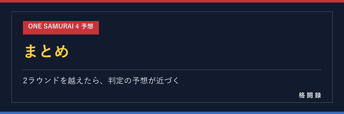 ONE SAMURAI 4 予想 まとめ