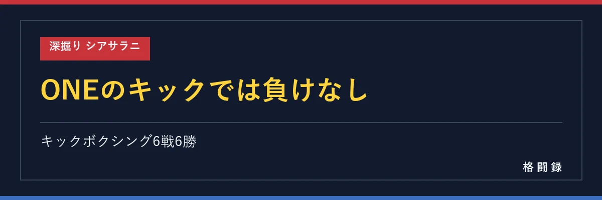 シアサラニのONEでの成績