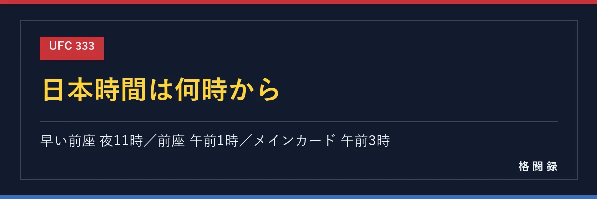 UFC 333 日本時間は何時から