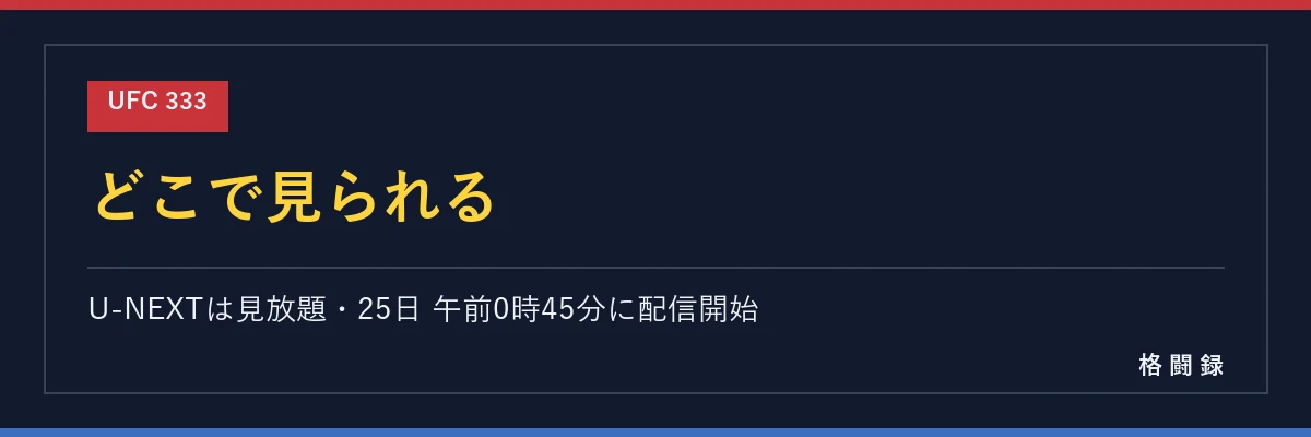 UFC 333 どこで見られる