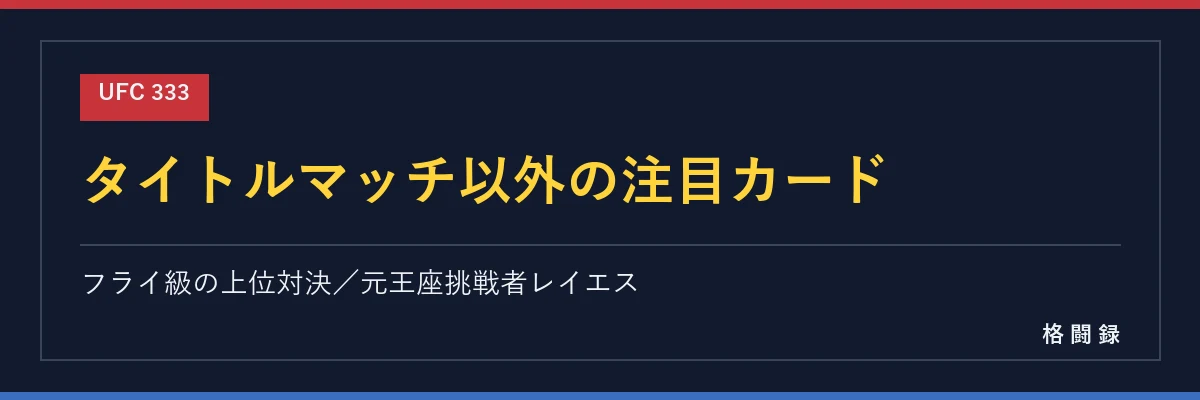タイトルマッチ以外の注目カード
