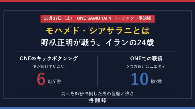 モハメド・シアサラニとは｜海人を87秒で倒した野杁正明の相手