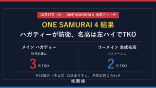 ONE SAMURAI 4 結果