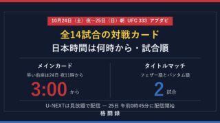 UFC 333 全14試合の対戦カード・日本時間は何時から