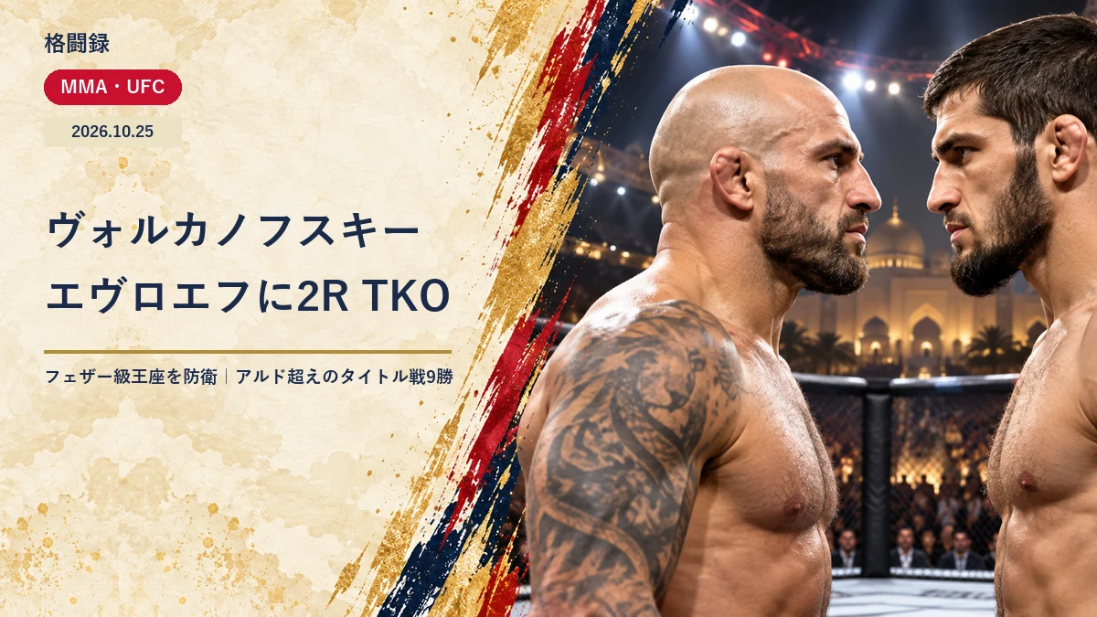 UFC 333でアレクサンダー・ヴォルカノフスキーとモフサル・エヴロエフを本人に似せて描いた試合結果のイメージ